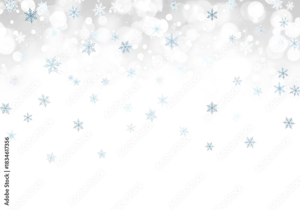 Fototapeta premium Festive Christmas winter glow with magical snowfall decorative overlay 