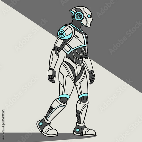 robot cyborg vector illustration