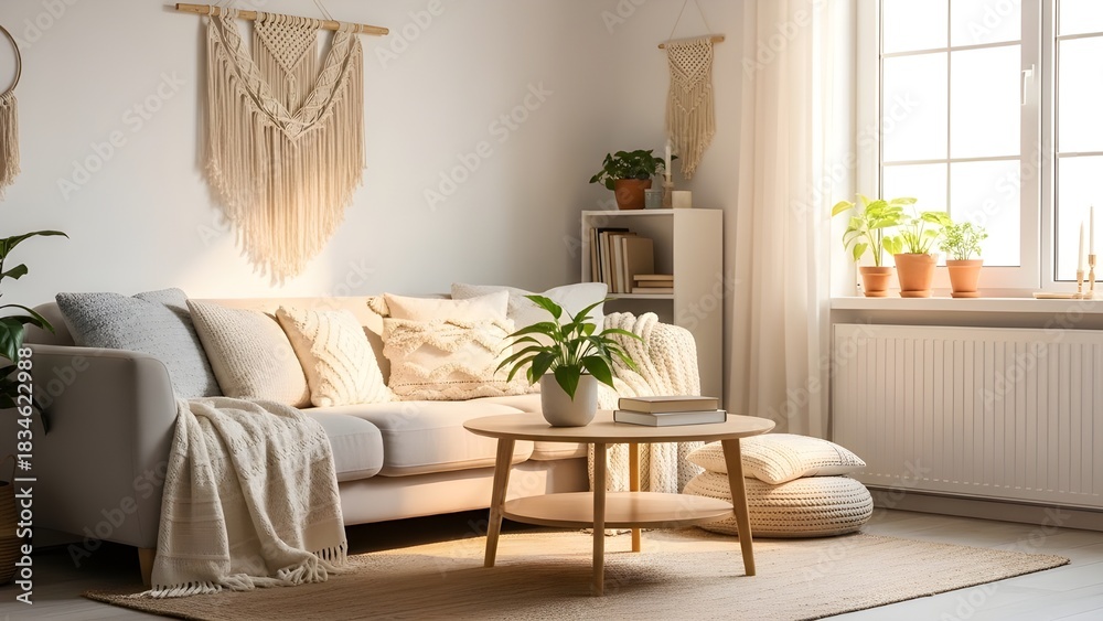 Fototapeta premium modern living room rustic 