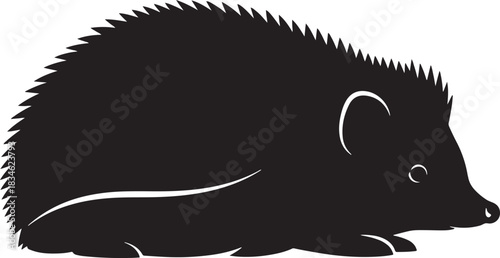Hedgehog silhouette animal icon isolated on white background