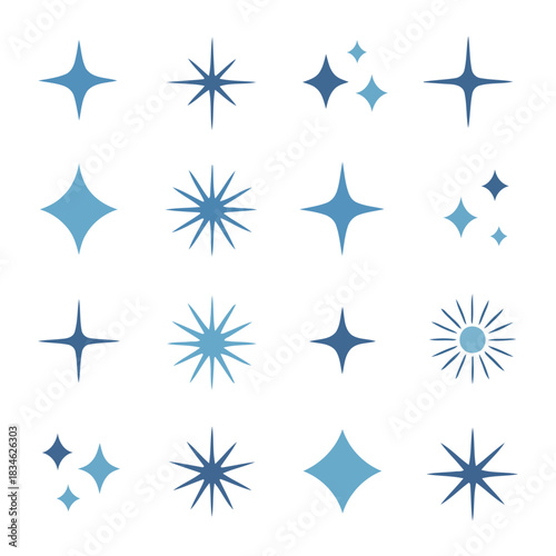 Celestial Sparkle: A collection of various stylized celestial body icons, radiating brilliance and adding a touch of enchantment and elegance.