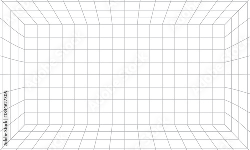 奥行きグリッドの背景 – 空間・パース・抽象デザイン