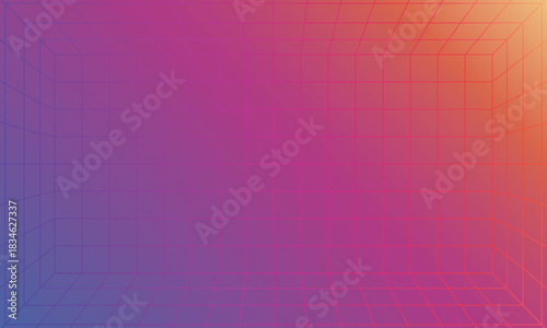 奥行きグリッドとグラデーションの背景 – 空間・パース・抽象デザイン