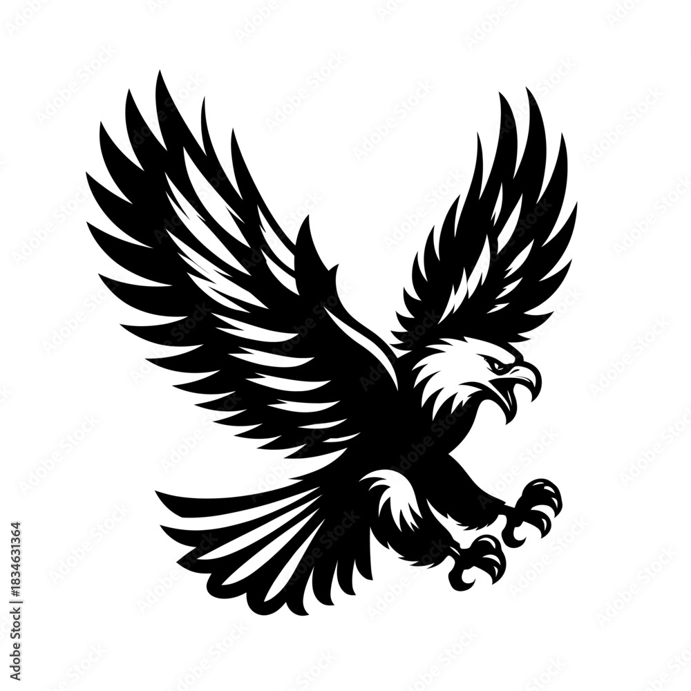 Fototapeta premium Flying Screaming eagle full b...