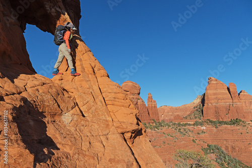 Woman Hiker Exploring In Sedona Arizona