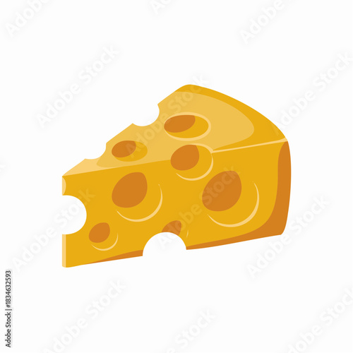 A wedge of Swiss cheese with holes.