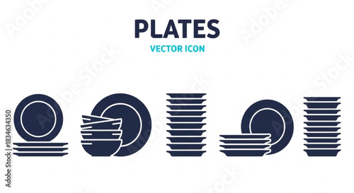plate icons in a clean, minimalist vector style, perfect for graphic design and user interfaces