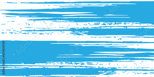 A pack of bent light blue ink vector lines. Long, rounded hand-drawn brush strokes, highlighted text, frames, and circles. Modern Asian calligraphy.