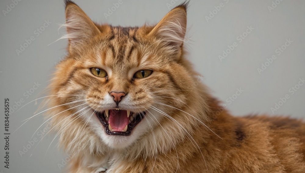 Obraz premium Smiling Tiger Cat A Portrait of Joy and Vibrant Orange