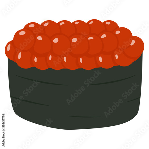 salmon roe nigiri sushi illustration