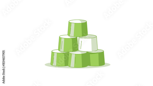 Stack of Colorful Cups Arranged in a Pyramid Shape sweet dessert indonesian food putu bambu traditional