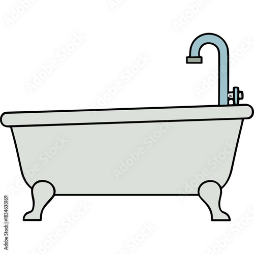 Classic Clawfoot Bathtub with Chrome Faucet and Handles Against a Black Background Clean Minimalist Design for Bathroom Decor