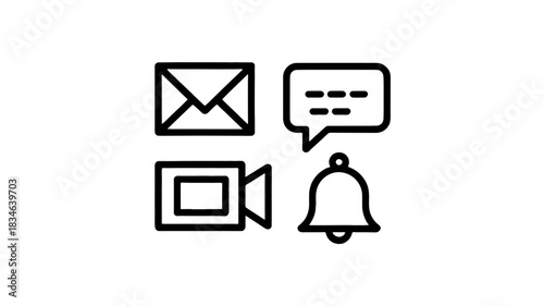 A collection of minimalistic communication icons.