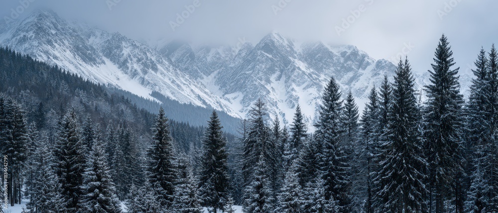 Fototapeta premium Heartfelt moments in snowy mountain serenity