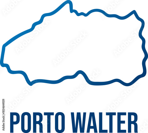 Abstract simplified map of Porto Walter municipality, Acre,Brazil