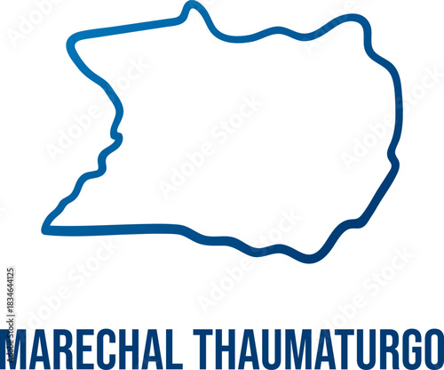 Abstract simplified map of Marechal Thaumaturgo municipality, Acre,Brazil