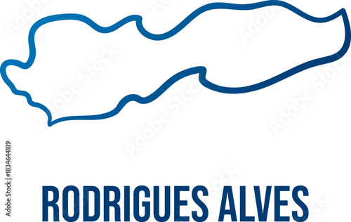 Abstract simplified map of Rodrigues Alves municipality, Acre,Brazil