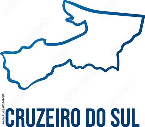 Abstract simplified map of Cruzeiro do Sul municipality, Acre,Brazil