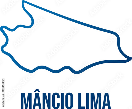 Abstract simplified map of Mâncio Lima municipality, Acre,Brazil