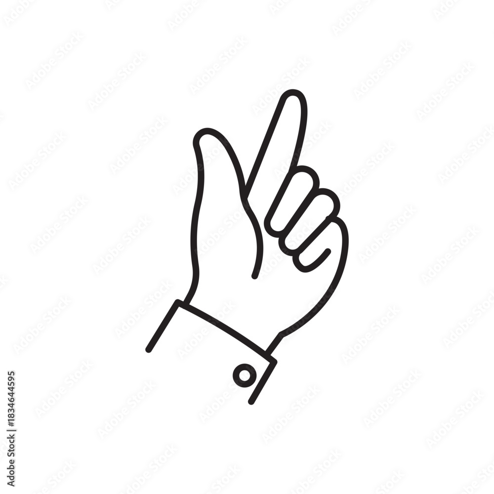 Obraz premium Monochrome Two Fingers Peace Victory Sign Icon