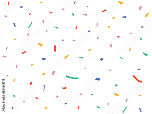 Colorful Hanging Party Bunting Flags With Falling Confetti Background