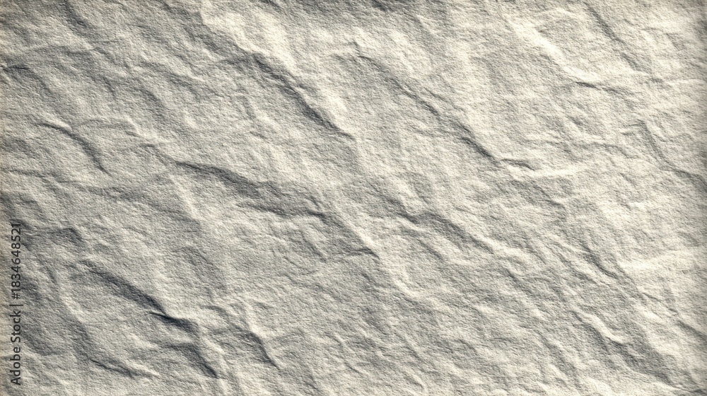 Naklejka premium A textured, crumpled surface resembling paper or fabric, showcasing subtle light and shadow variations.