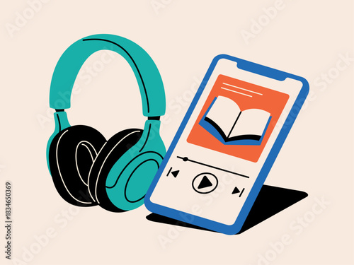 Headphones and smartphone reading apps, Audiobooks