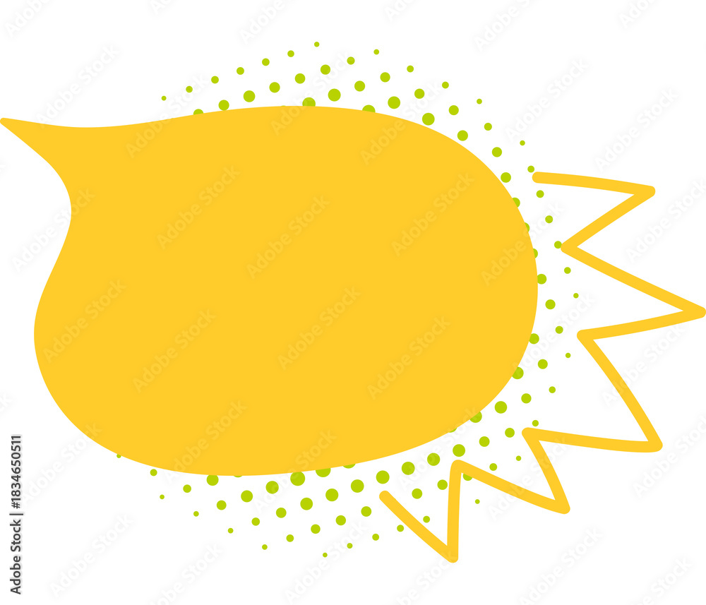 Obraz premium Simple message bubble in comic style with doodle expression, blank quote frame for sale or promotion