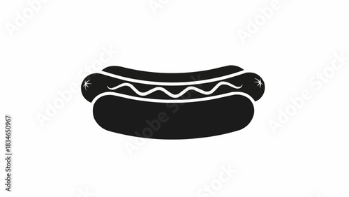 Silhouette of a Hot Dog with Mustard.