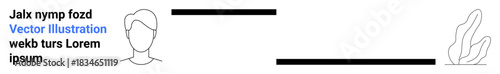 Communication systems, relationships, creativity, connection, modern design, minimalism. Minimal head outline connected to an abstract plant via thin lines. Concepts of communication systems
