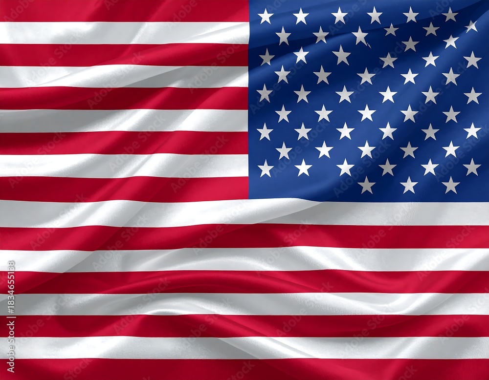 Naklejka premium American flag, striped with red and white, a field of blue with white stars