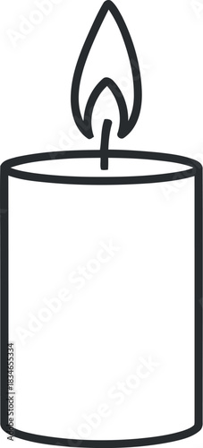 Minimalist stub candle line art with clean edges