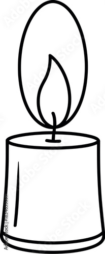 Simple outline of a stub candle with a soft oval flame