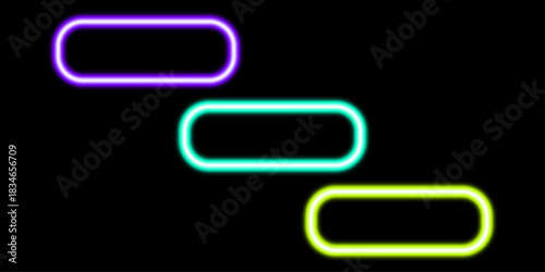 Avatar frames for game, futuristic UI design elements. square vector decorations. Abstract glowing neon rectangle owl border frame, neon, glowing, abstract, rectangle, border, f