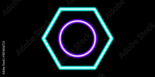 Avatar frames for game, futuristic UI design elements. circle, Hexion and square vector decorations. Abstract glowing neon rectangle owl border frame, neon, glowing, abstract, rectangle, border, f
