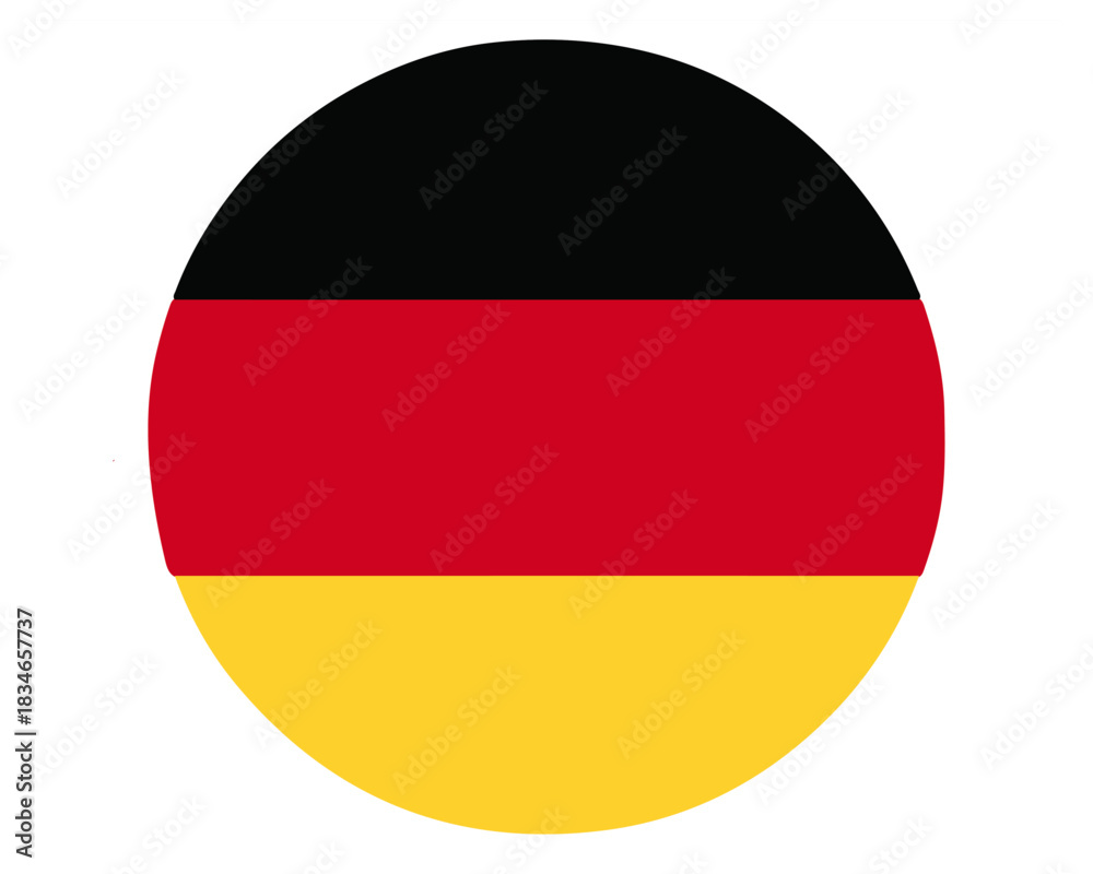 Naklejka premium Circular german flag icon isolated on white background symbol isolated on white background, Vector