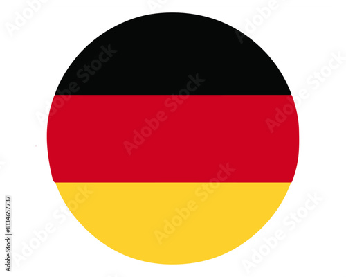 Circular german flag icon isolated on white background symbol isolated on white background, Vector