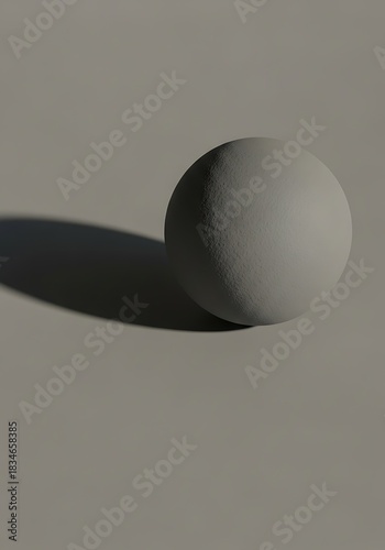 Sphere minimalism, light play, and smooth, textured round object concept