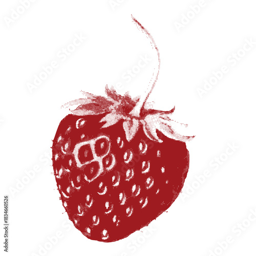 Halftone illustration of a strawberry