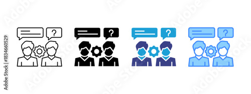 Clarification icon set multiple style collection