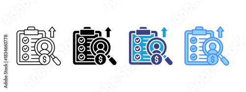 Survey icon set multiple style collection