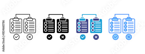Comparison icon set multiple style collection