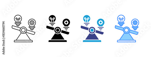 Comparison icon set multiple style collection