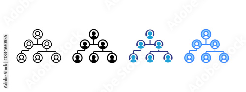 Organization icon set multiple style collection