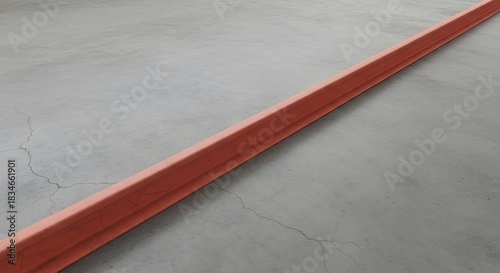 Guardrail on concrete background with texture, safety equipment element