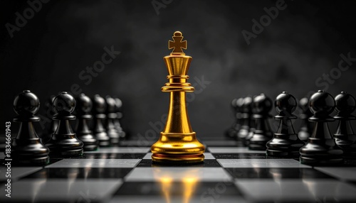 Golden King Chess Piece.