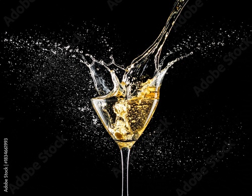 Champagne Glass Splash Celebration Moment