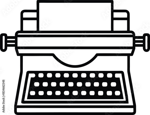 vintage typewriter vector illustration