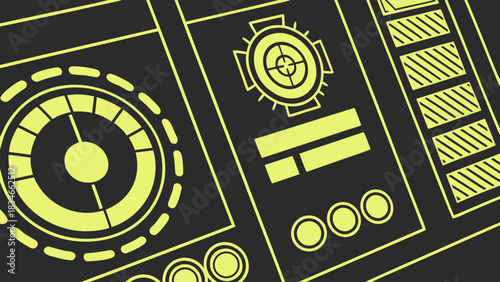 Futuristic Digital Dashboard UI Interface Technology Graphic with vector illustration