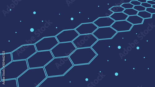 Abstract Digital Technology Hexagon Network Data with vector illustration